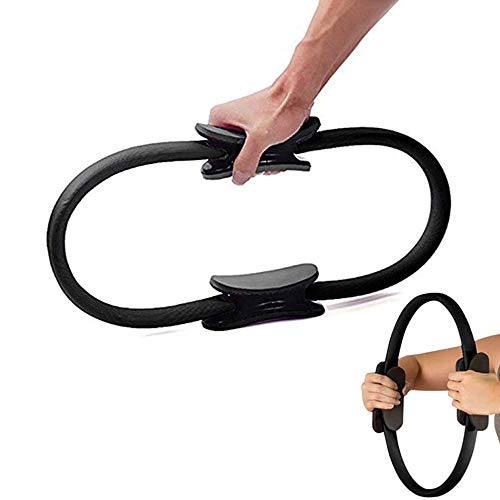 GaRcan Anillo de Doble Mango para Pilates, círculo de Ejercicio para Quemar Grasa, círculo de Yoga Profesional, Anillo de Pilates Ligero para tonificar Abdominales, Muslos y