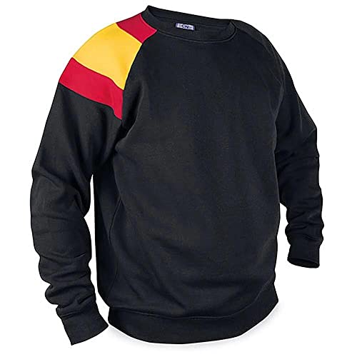 GARGOLA.ES OPERADORES DIGITALES Sudadera, Color Negro, Unisex, Bandera de España, Tejido Extra Suave y Ligero con tecnología Polar Soft, Deportiva, Casual, Informal, Sudaderas, Jersey (M)