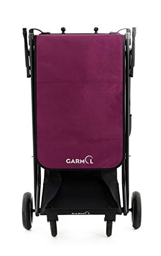 Garmol TRA C-698 Carro de Compra Jumbo 4 Ruedas giratorias 77l, Acero, Granate, 77 litros