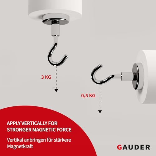 GAUDER Ganchos Magnéticos Resistentes | Ganchos de Neodimio para Refrigeradores y Pizarras | Imanes de Plata Para Colgar