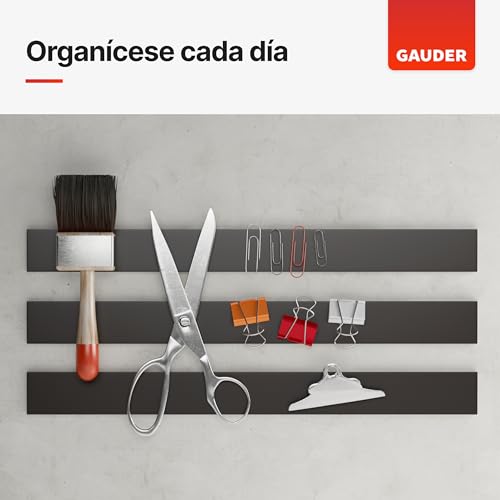 GAUDER Tiras Magnéticas Adhesivas (2 piezas) | Cintas Magnéticas Precortadas | Bandas Magnéticas Autoadhesivas | Cinta Magnética (2 mm x 25 mm x 15 cm)