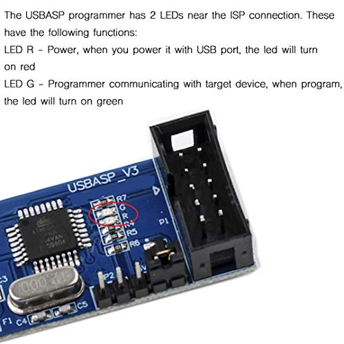 Geekstory ATMEL 51 AVR USB ISP ASP microcontrolador programador descargador con cable + placa adaptador de 10 pines a 6 pines para Ender 3 o Ender 3 Pro