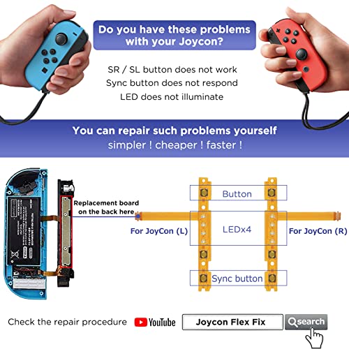 GeeRic Reparación de Repuesto para Switch Joy con, 34en1 Recambios de Joystick Compatible con Switch Joycon con Kit de Destornilladores