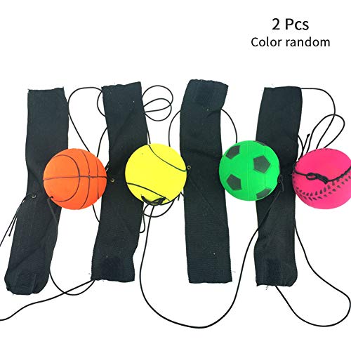 GeKLok Bola de muñeca, pelotas de muñeca deportivas, bola de goma con cuerda elástica de rebote para ejercicios de muñeca, regalo para niños (2 unidades)