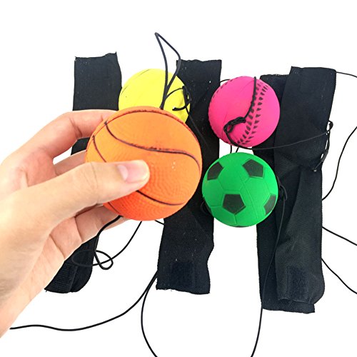 GeKLok Bola de muñeca, pelotas de muñeca deportivas, bola de goma con cuerda elástica de rebote para ejercicios de muñeca, regalo para niños (2 unidades)