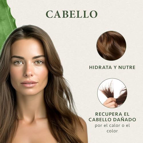 Gel de Aloe Vera Puro 100% VEGANO 200ml - Con Acido Hialuronico - Hidrata, Suaviza y Protege - Piel + Contorno de Ojos + Crema Corporal + Tratamiento Cabello - Satin Naturel