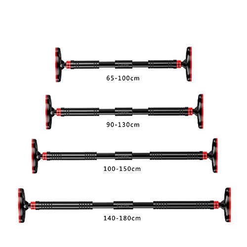 Gelory Barras de dominadas para puerta, barra de dominadas, entrenamiento superior del cuerpo, sin instalación de tornillos, ancho ajustable, entrenamiento de fuerza, gimnasio en casa (100-150 cm)