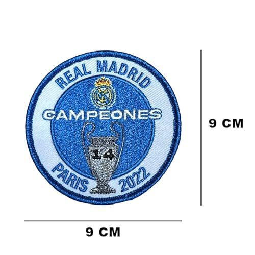 Gemelolandia | Parche termoadhesivo, Gemelos de Camisa y Pin del Campeones Champions League Paris 2022 8cm | Producto unisex | Regalos Para Bodas, Comuniones, Bautizos y Otros Eventos