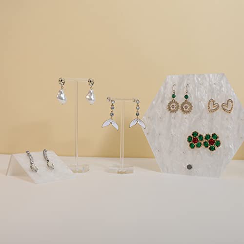 GemeShou Soporte transparente para aretes para niñas, 2 organizadores de aretes acrílicos, soporte de barra en T, exhibición de joyas transparente para vender aretes. Soporte en T de acrílico