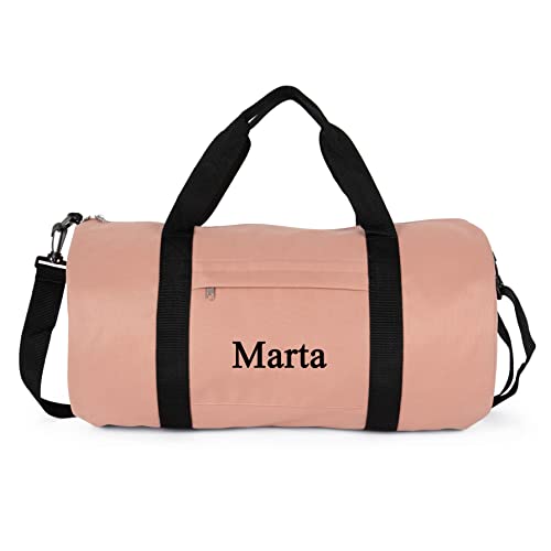 Genérico Bolsa Deporte Personalizada con Nombre Macuto Bolso de Viaje Unisex Hombre Mujer (Rosa)