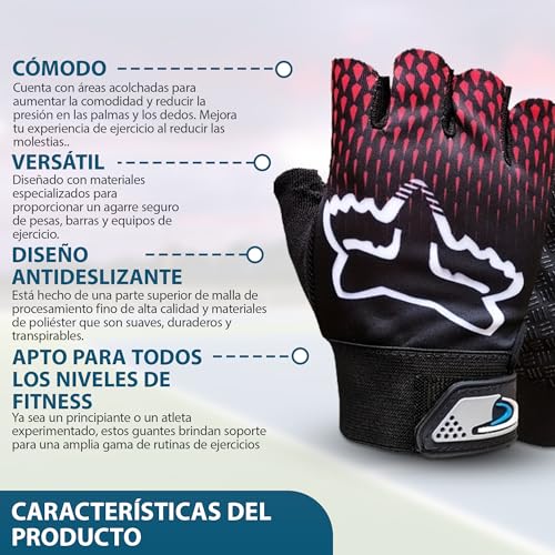 Genérico Guantes de Gimnasio para Hombre y Mujer Transpirables - Muñequera Acolchada para Entrenamiento, Gym, Fitness, Crossfit, calistenia, dominadas y Pesas - Guantillas Antideslizante Talla M