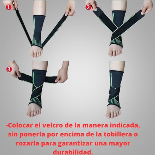 Genérico Tobillera para Esguince - Fascitis Plantar - para Hombre - Tobillera Estabilizadora Deportiva para Futbol - (2 UNIDADES.)