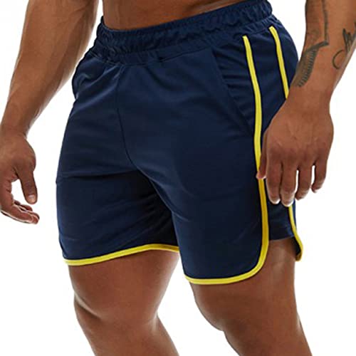 Genfien Pantalones Cortos de Deporte para Hombre Secado Rápido Transpirables de Malla Pantalones Cortos para Correr con Bolsillos de Verano