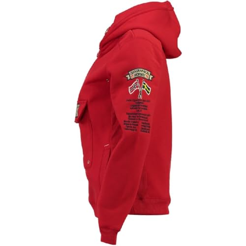 Geographical Norway GYMCLASS Men - Sudadera con Capucha y de Bolsillo Canguro para Hombre - Sudadera con Logo de la Marca y Manga Larga (Rojo, L)