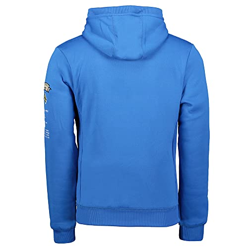 Geographical Norway GYMCLASS MEN - Sudadera De Bolsillo Canguro Para Hombre - Sudadera Con Logo Para Hombre - Sudadera Con Capucha De Manga Larga - Sudadera Sport Regulier (AZUL REAL L)