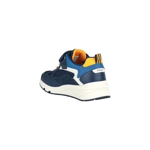 Geox J Rooner Boy A, Zapatillas, Navy Yellow, 25 EU