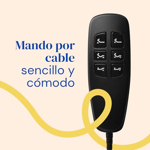 Gerialife® Cama Articulada Eléctrica Reforzada (105x190, Mando por Cable)