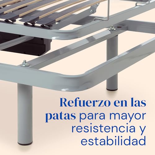 Gerialife® Cama Articulada Eléctrica Reforzada (105x190, Mando por Cable)