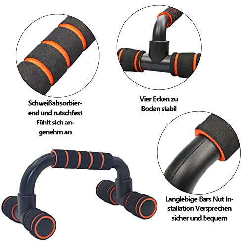 GERUI Aparatos de fitness push-up, dispositivos de entrenamiento de músculos del pecho domésticos, soporte push-up, herramientas de entrenamiento de fuerza (naranja)