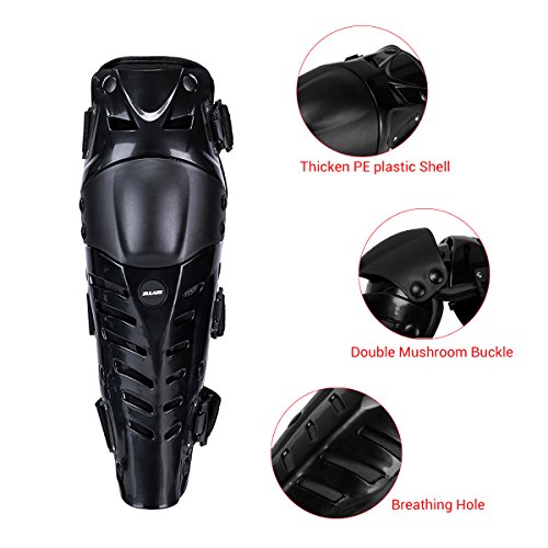 GES Almohadillas mejoradas para rodilla Kit protector de rodilleras protector para rodilla de motocicleta Kit de carreras de motocross (Negro)