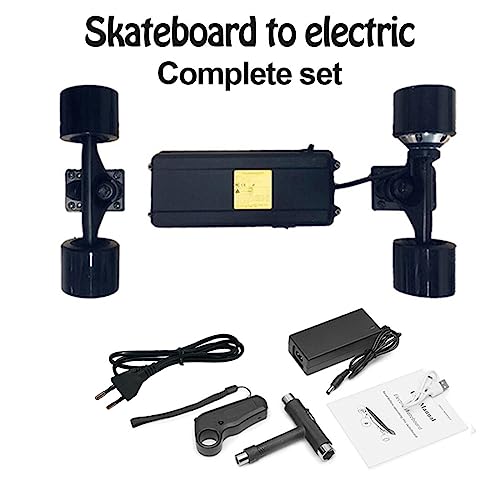 GEST Kits de monopatín eléctrico de control remoto, RC 4.4AH Longboard de cuatro ruedas, velocidad máxima de 25 km/h, motor de cubo de una sola unidad, adecuado para modificación de monopatín de nivel