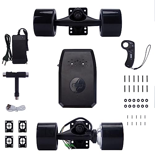 GEST Kits de monopatín eléctrico de control remoto, RC 4.4AH Longboard de cuatro ruedas, velocidad máxima de 25 km/h, motor de cubo de una sola unidad, adecuado para modificación de monopatín de nivel