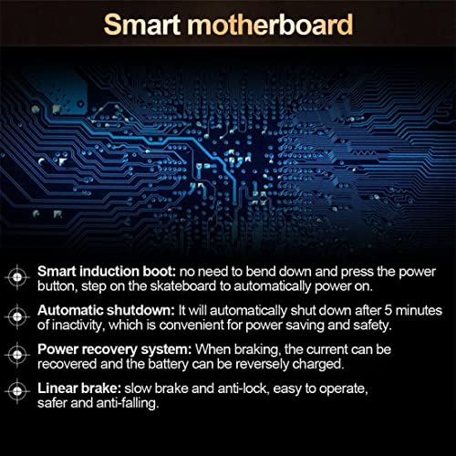 GEST Kits de monopatín eléctrico de control remoto, RC 4.4AH Longboard de cuatro ruedas, velocidad máxima de 25 km/h, motor de cubo de una sola unidad, adecuado para modificación de monopatín de nivel