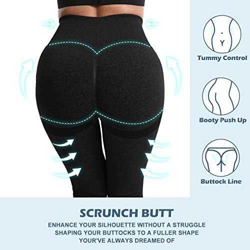 Getervb Leggings Anticeluliticos Mujer Push Up Mayas Deportivas Cintura Alta Elástico Pantalones Opaco Scrunch Butt Leggings para Yoga Running Fitness