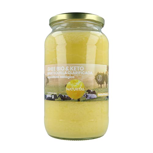 Ghee Mantequilla Clarificada 100% Bio Naturitas Essentials 850 gr | Mantequilla keto | 98% materia grasa | Mejora las digestiones | Sin lactosa | Certificado BIO