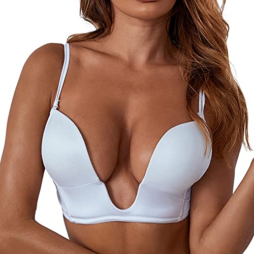 Ghemdilmn Sujetador pequeño para mujer, espalda y espalda, ropa interior, sujetador informal, sujetador de espalda baja, sujetador sexy, sin costuras, sin costuras, con tirantes triangulares, corte