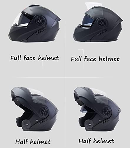 GHHTHEN Casco Modular para Motocicleta, abatible hacia Arriba, con Doble Visera antivaho, Casco Integral para Motocicleta, Material ABS, 2 Modos, Aprobado por Dot/ECE para jóvenes, Hombres y muj