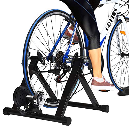 Giantex GAINETX Rodillo de Bicicleta Plegable con Cierre Rápido, Carga Máxima de 100 kg, para Entrenamiento en Casa, Entrenamiento de Ciclismo en Interior, Unisex, para Neumáticos de 26-28", Negro