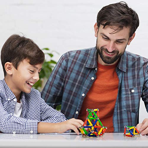 Gifton 30 Piezas Bloques de Construcción Magnéticos, Imanes Geométricos, Regalo Infantil de Reyes Magos Cumpleaños Juguetes Educativo y Creativo para Niño de 6-8 Años