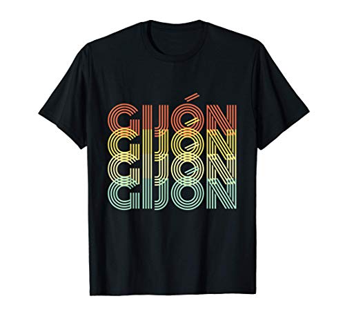 Gijón Retro Inicio Vintage Ciudad Natal Camiseta