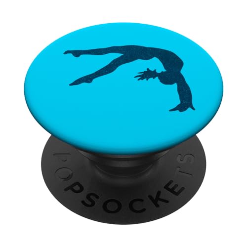 Gimnasia Azul Blanco Verde Azulado Gimnasta Chica Salto Salto PopSockets PopGrip Intercambiable