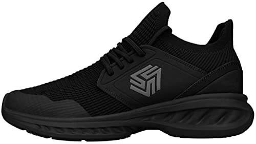 Giniros Zapatillas Deportivas para Mujer, Zapatos Running, Bambas Casuales, Tenis para Jogging Caminar Gimnasio Fitness Moda Sneakers Transpirable Cómodo Deporte Negro 39