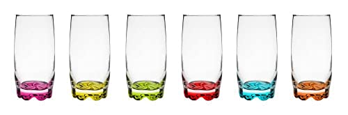 Glasmark A688011-W350-5082-26 Juego de 6 Vasos de 380 ml Bottom Mix Color, Cristal