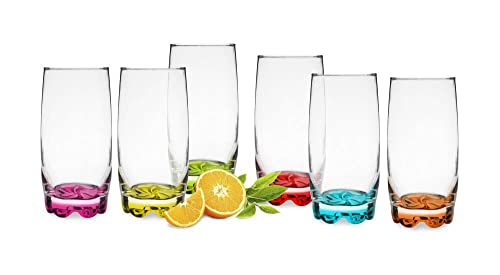 Glasmark A688011-W350-5082-26 Juego de 6 Vasos de 380 ml Bottom Mix Color, Cristal