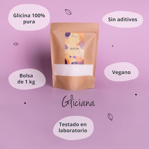 Glicina Polvo Vegavero® | Puro & Sin Aditivos | 1 kg Glycine | Con Cuchara Medidora | Articulaciones + Huesos + Músculos | Vegano & Testado en Laboratorio