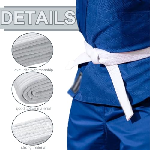 GNHG 3 Piezas 200 * 4CM Entrenamiento Yaod Taekwondo, Cinturones de Artes Marciales Karate, Cinturón de Judo Cinturón de Artes Marciales Karate-Blanco