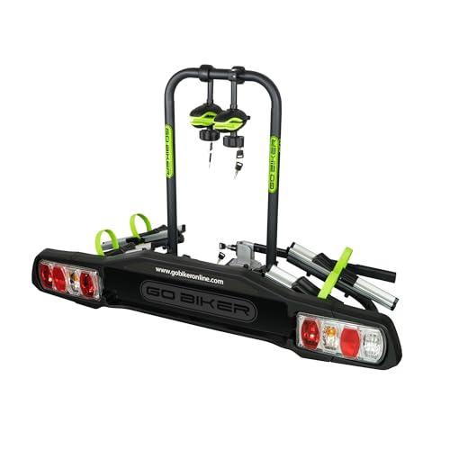 GO BIKER portabicicletas para 2 a 4 Bicicletas Bola de Remolque, soporta 15kg x Carril, Brazos Ajustables, Apto Todo Tipo de Bicicletas, Doble Cierre de Seguridad antirrobo (Beat 2 Bicicletas)