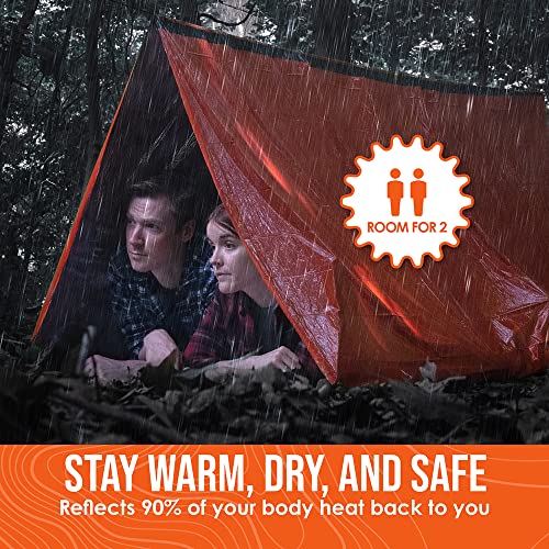 Go Time Gear Life Tent Refugio de supervivencia de emergencia – Tienda de campaña de emergencia para 2 personas – Uso como tienda de supervivencia, refugio de emergencia, tienda de campaña de tubo,