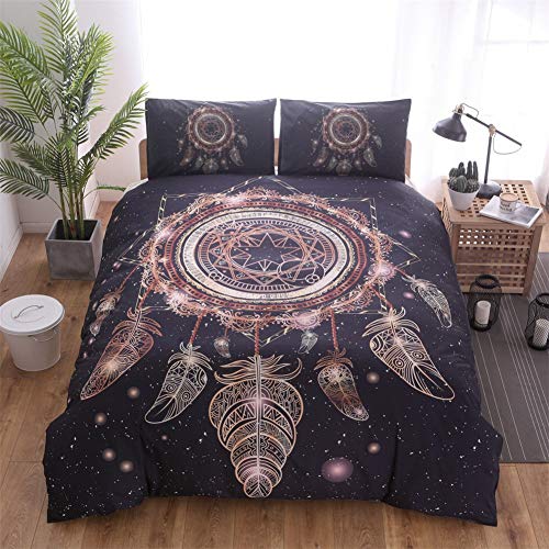 GODGETS Colcha Barata, Set de Cama, Ropa de Cama, Imprimir atrapasueños,Color 7,[228 * 228] CM 3 Pics