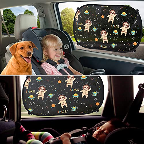 GOHHME Parasol de Coche con ventosas Protección Solar para Coche para Bebé y Niños 2PCS Parasol Coche Bebe Infantil Lateral Parasol Ventana Coche ​Autoadhesivos Fácil Instalación 51 * 31 cm