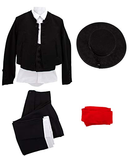 Gojoy shop- Traje Corto Flamenco Disfraz Cordobés para Hombre para Ferias, Romerías y Cruces de Mayo, Contiene Sombrero, Chaqueta, Chaleco, Camisa, Pantalón y Faja. 6 Tallas Diferentes. (L)