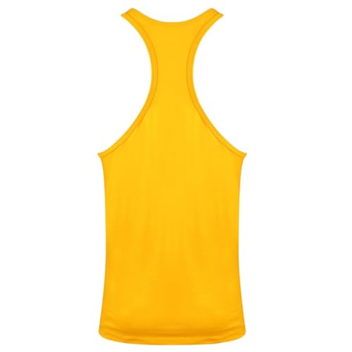 Gold´s Gym GGVST-003 Muscle Joe - Camiseta musculación para Hombre, Color Amarillo, Talla L