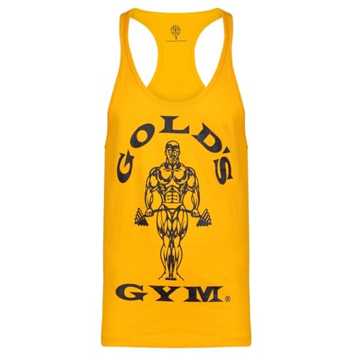 Gold´s Gym GGVST-003 Muscle Joe - Camiseta musculación para Hombre, Color Amarillo, Talla L