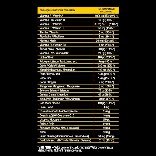 GoldNutrition Multivitamin - Multivitaminas y Minerales - 60 Comprimidos Vegetarianos - Complejo Vitamínico con Vitaminas y Minerales Esentiales - Multivitaminico para Hombre y Mujer.