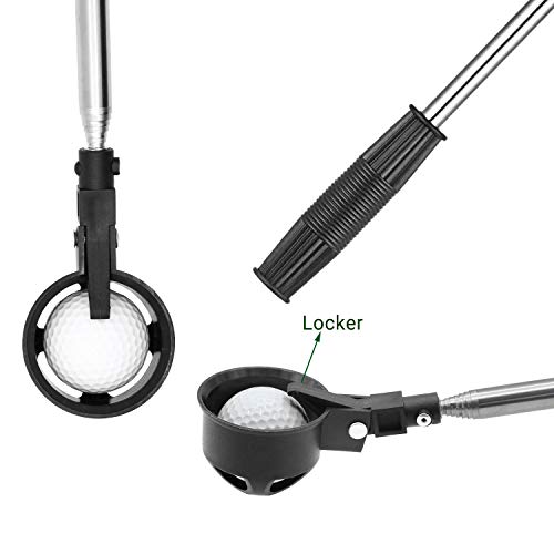 Golf Ball Retriever, Acero Inoxidable Telescópico Golf Ball Retriever para Agua con Golf Ball Putter Grabber Tool, Accesorios de Golf Golf Gift para hombres, Longitud: 1,83 m, Peso: 180 g (2.7m)