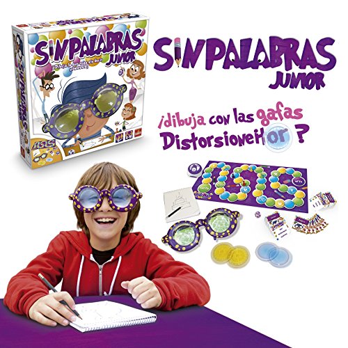 Goliath - Sin Palabras Junior, Divertido juego de mesa para toda la familia, Juego de dibujar, Incluye graciosas gafas que distorsionan los dibujos, A partir de 6 años